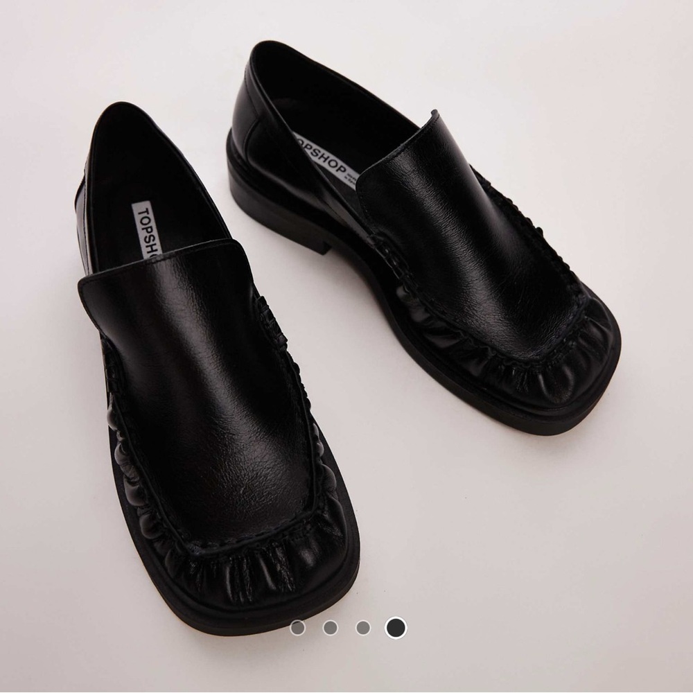 Topshop Clover premium Leather Loafers